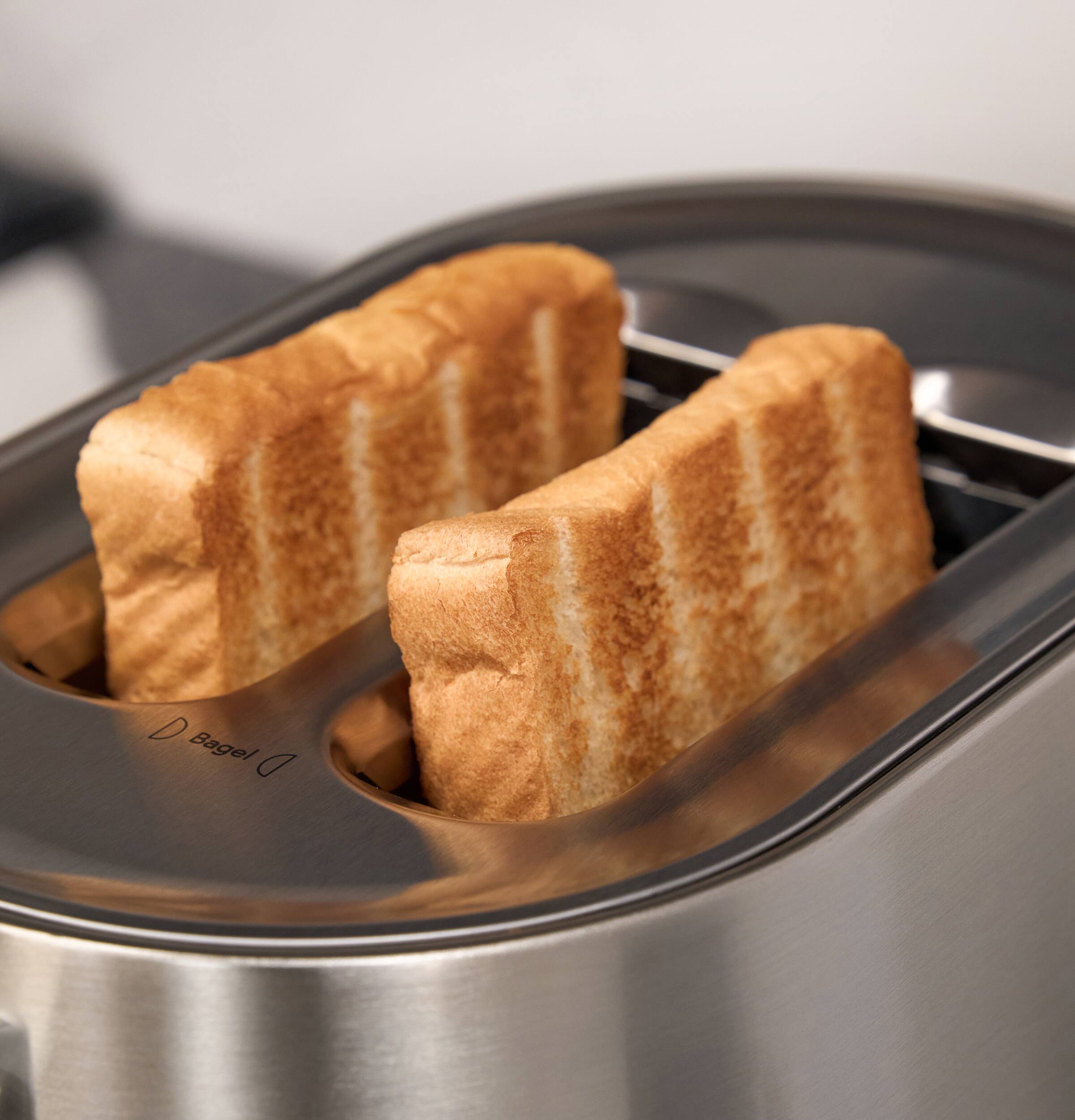 Alt View 14. Café - Express Finish 2-Slice Toaster with Extra Wide Slots and 4 Preset Toasting Functions - Stainless Steel.