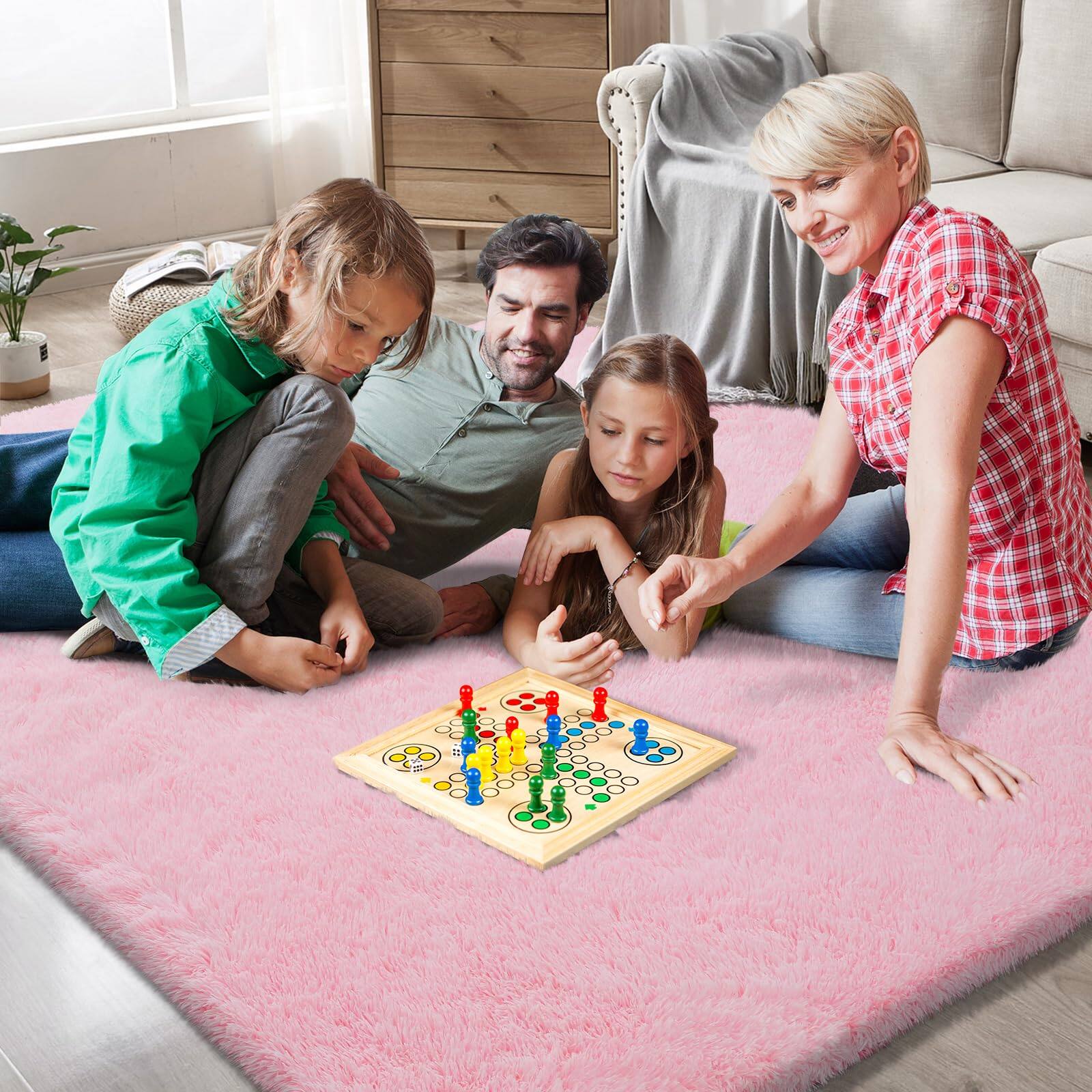 Alt View 3. Stylel Star - Shag Area Rugs Bedroom Living Room 4x6 Ultra Soft Fluffy Dorm Indoor Carpet Home Decor Pink Premium Materials Made Faux - Mottling Grey.