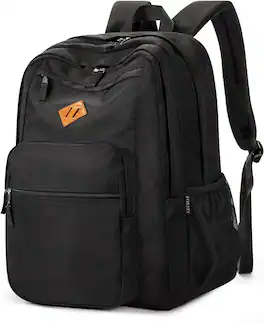 Vulpecula Spade - 26L Backpack for College, and Travel: Water Resistant Bookbag - Black