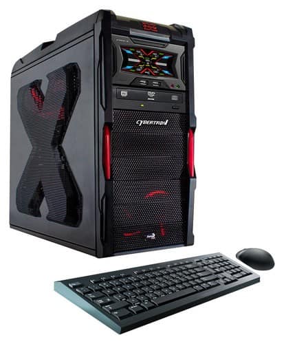 Front. CybertronPC - Striker IV Desktop - Intel Core i7 - 32GB Memory - 2TB Hard Drive + 120GB Solid State Drive - Black/Red.