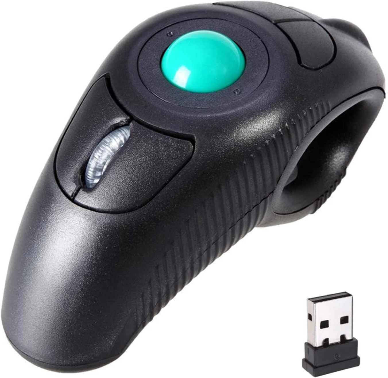 Alt View 1. AGPtek - Wireless USB Handheld Finger Trackball Mouse with Laser Pointer - Black - Green Ball.