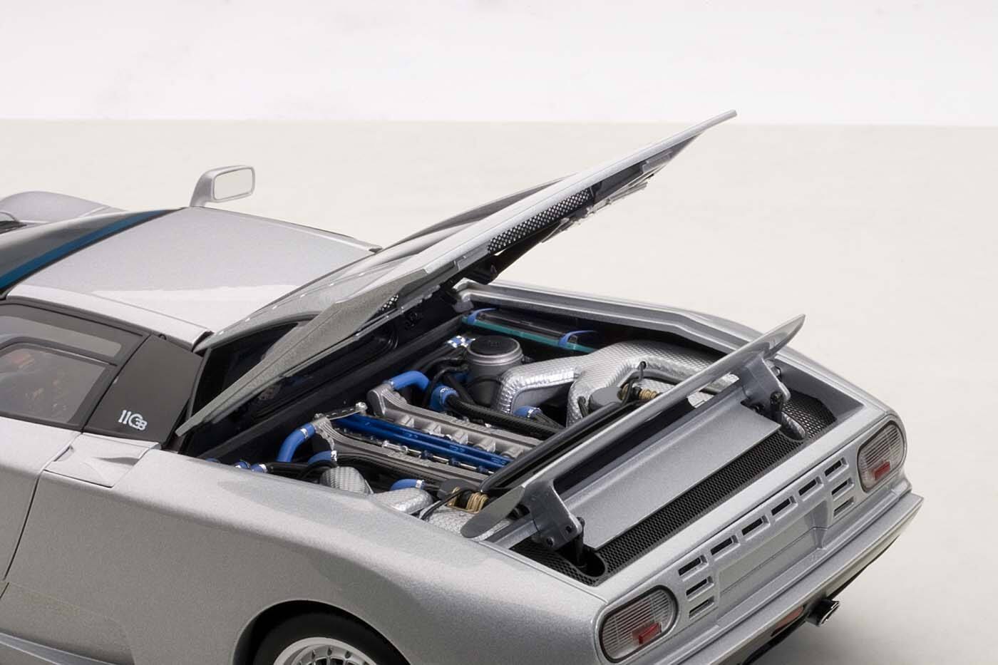 Alt View 1. Autoart - Bugatti EB110 GT Silver 1/18 Diecast Car Model by Autoart.