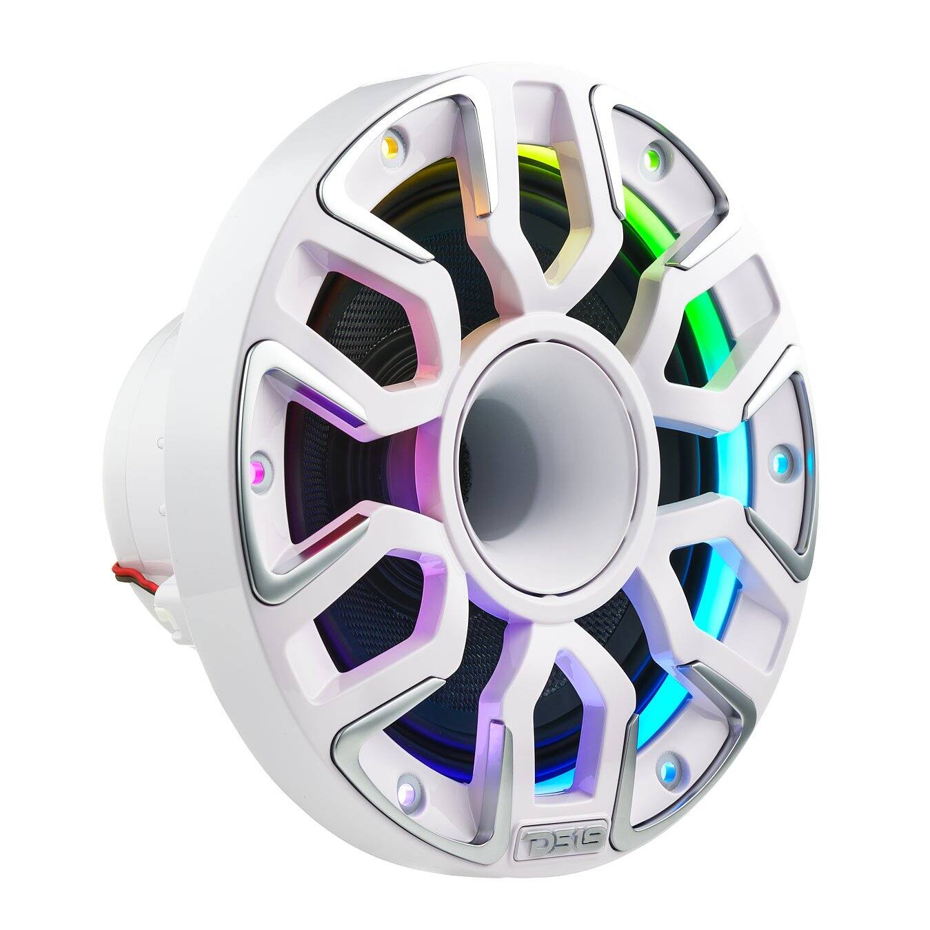 Angle. DS18 Audio - 6.5" Hybrid Coaxial Speaker With Kevlar Cone, Compression Driver and Neodymium Magnet | 200W RMS 4-Ohm - White.
