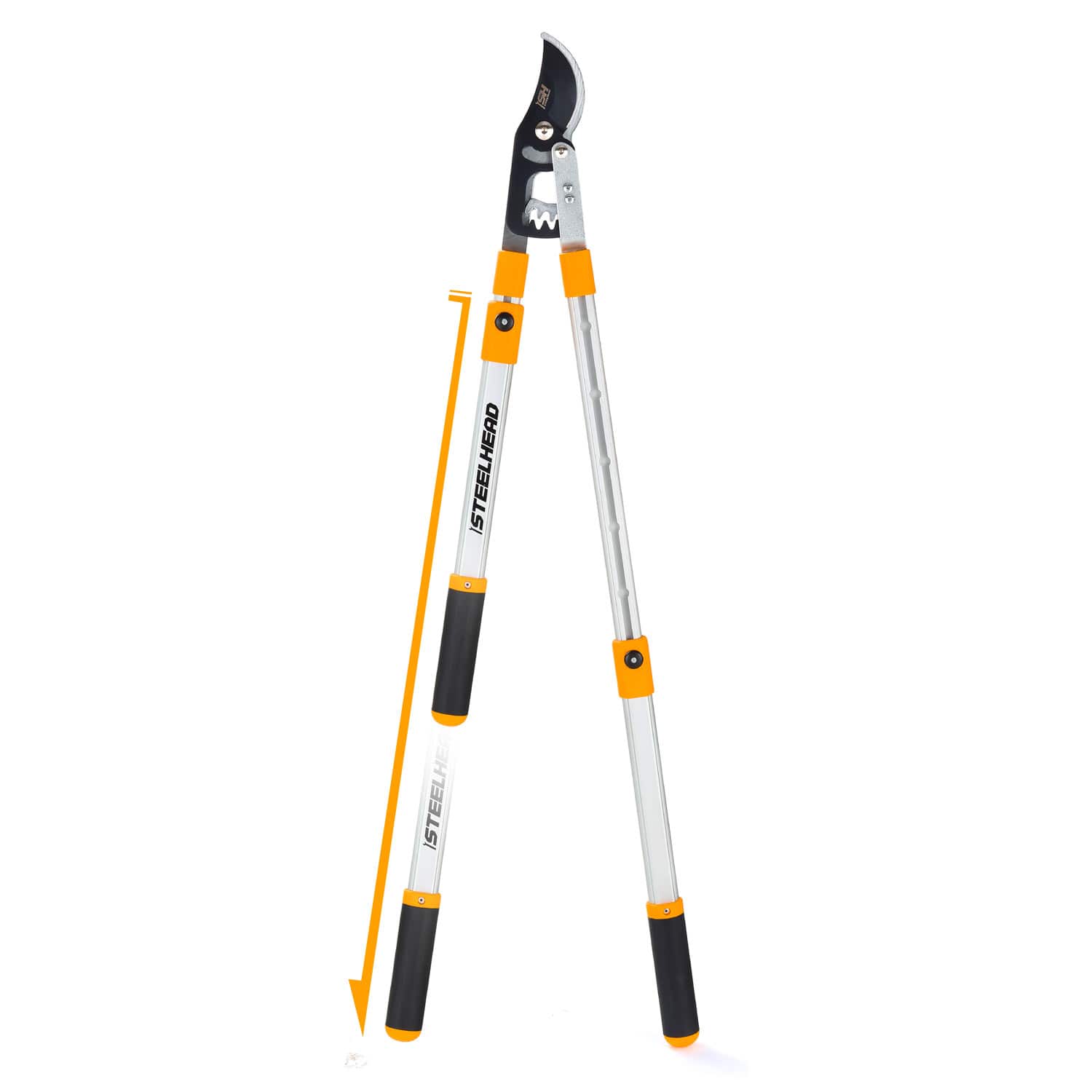 STEELHEAD - Adjustable Gear Bypass Limb Lopper, 27 to 40 Inch Telescoping Handles, Heavy Duty Cutting