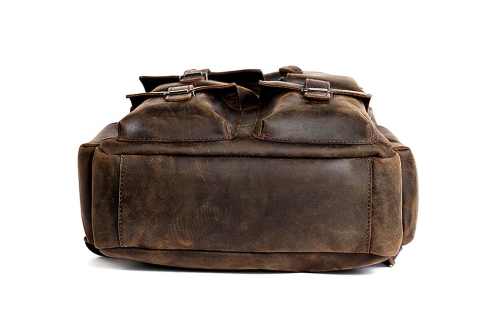 Alt View 5. Steel Horse Leather - The Shelby Backpack | Handmade Genuine Leather Backpack - Dark Brown.