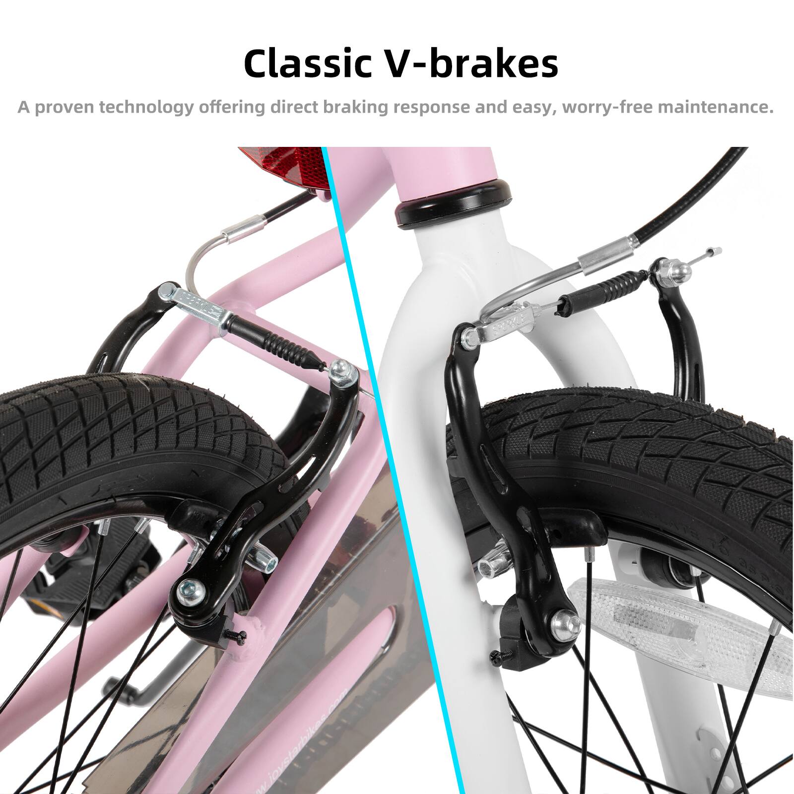 Classic V-brakes

A proven technology offering direct braking response and easy, worry-free maintenance.