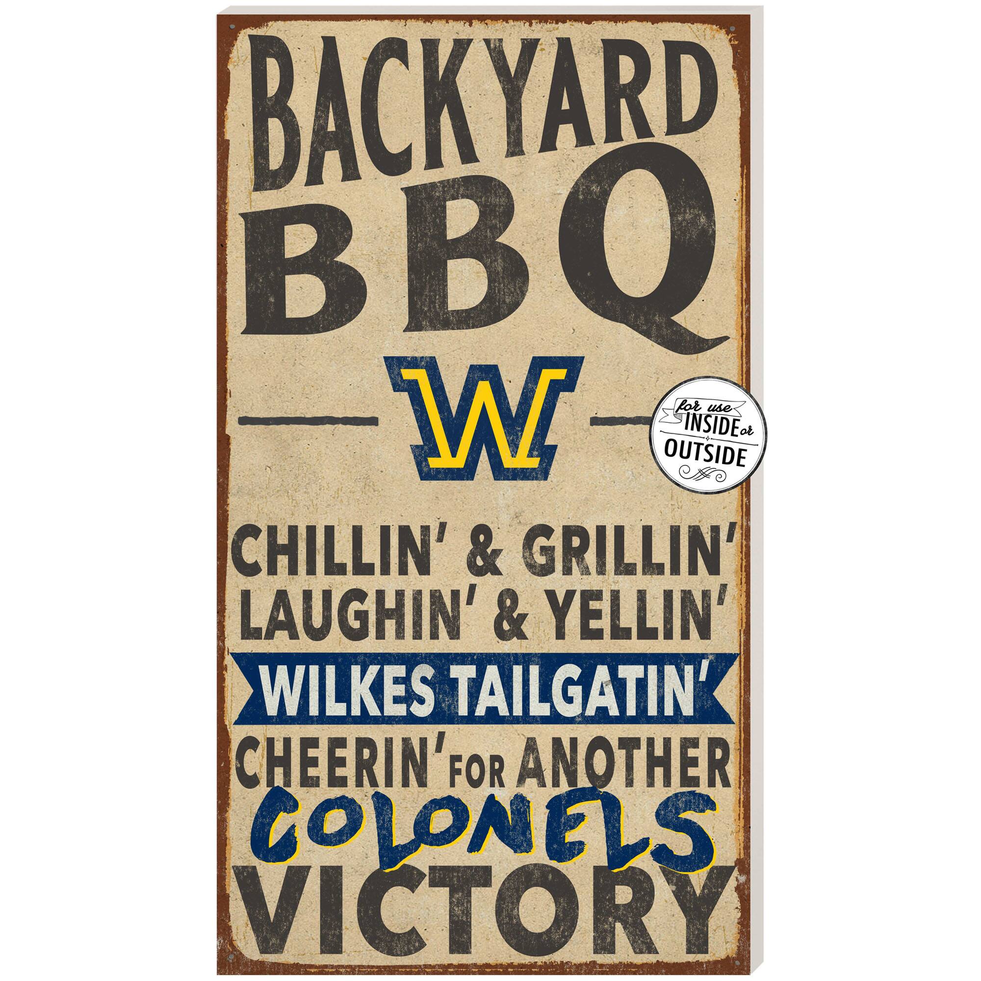 Wilkes Colonels 11'' x 20'' Indoor/Outdoor BBQ Sign
