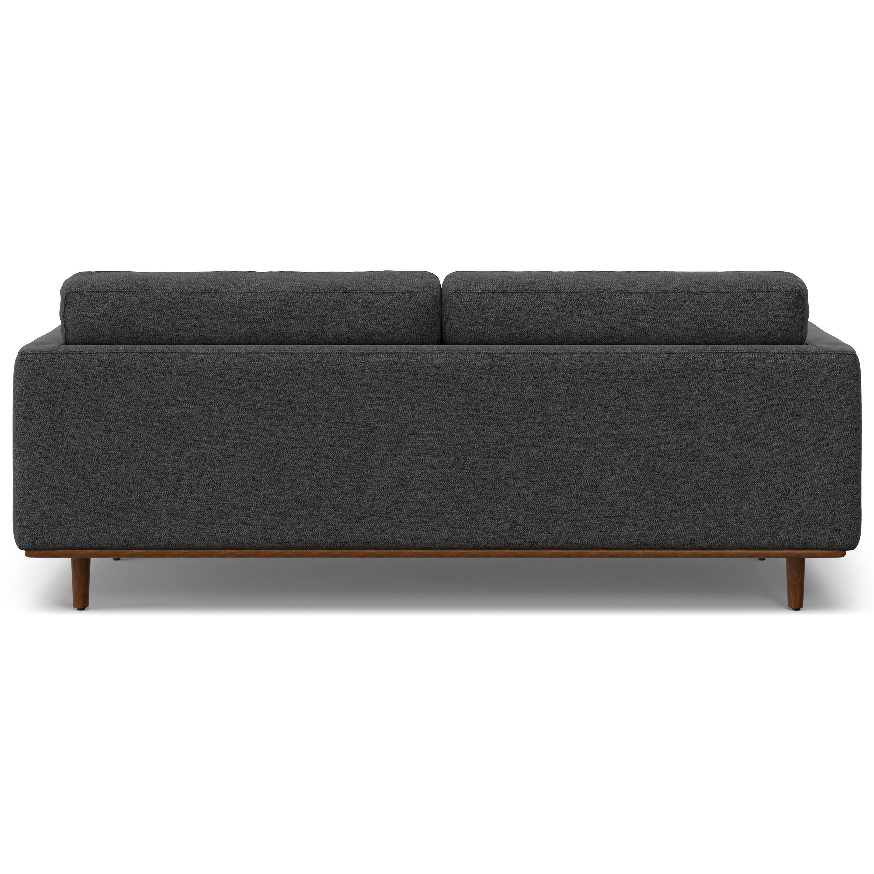 Alt View 6. Simpli Home - Morrison 89 inch Wide Mid-Century Modern Sofa in Charcoal Grey Woven-Blend Fabric - Charcoal Grey.