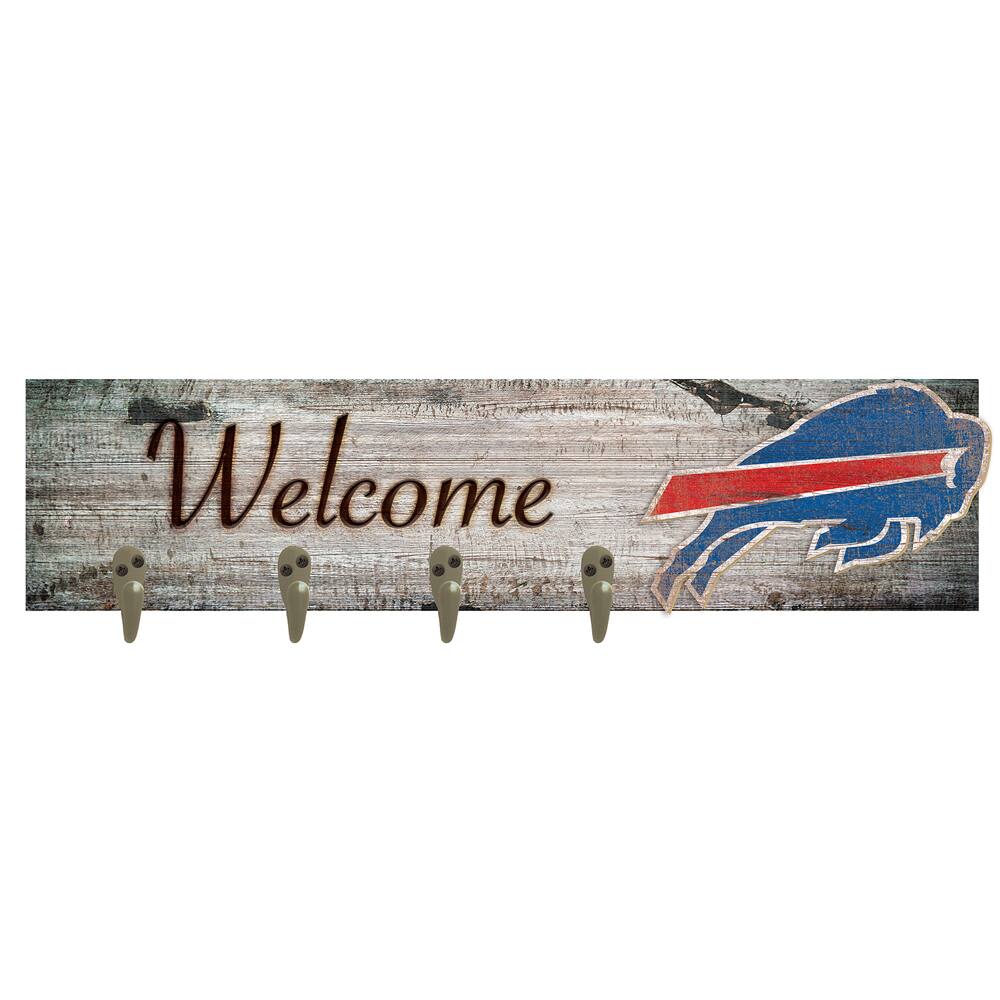 Front. Fan Creations - Buffalo Bills 24" x 6" Mounted Coat Hanger - Multicolor.