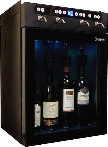 Angle View: Vinotemp - 4 Bottle Wine Dispenser - Black
