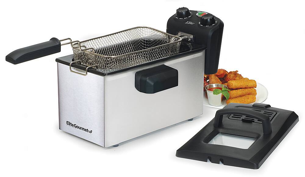 Elite Gourmet 3.5Qt. Deep Fryer with Timer & Thermostat Stainless Steel