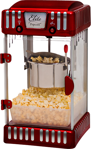 Angle View: Elite - Tabletop Kettle Popcorn Maker - Red