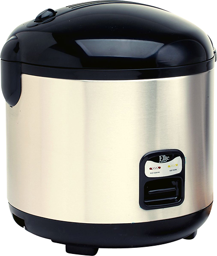 Elite Gourmet 10-Cup Rice Cooker with Stainless Steel Cooking Pot black  ERC2010B - Best Buy