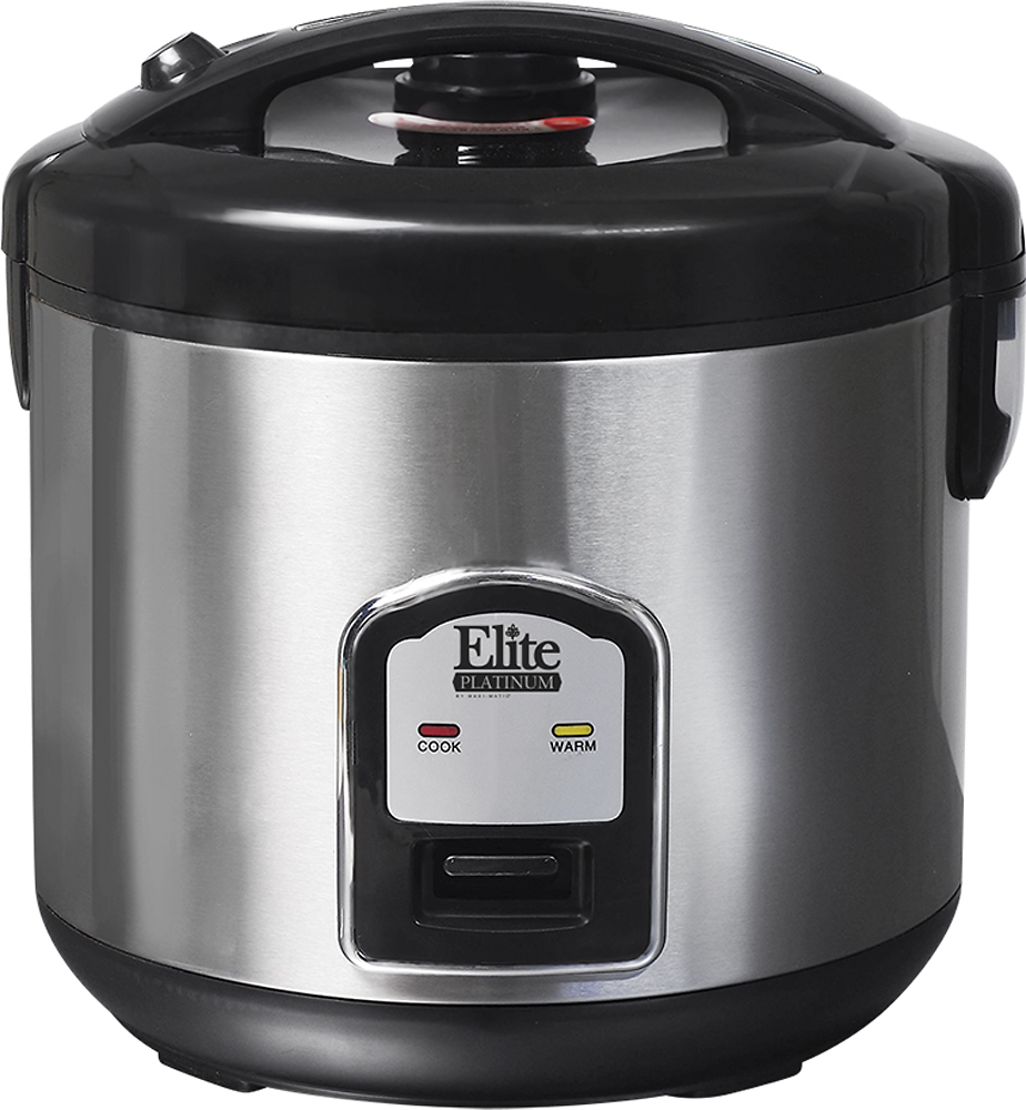 Best Buy: Elite Gourmet 10-Cup Rice Cooker with Stainless Steel Cooking Pot  black ERC2010B