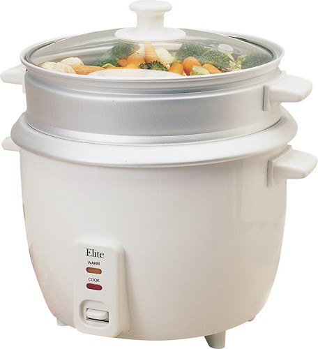 Best Buy: Elite Gourmet 10-Cup Rice Cooker with Stainless Steel Cooking Pot  black ERC2010B