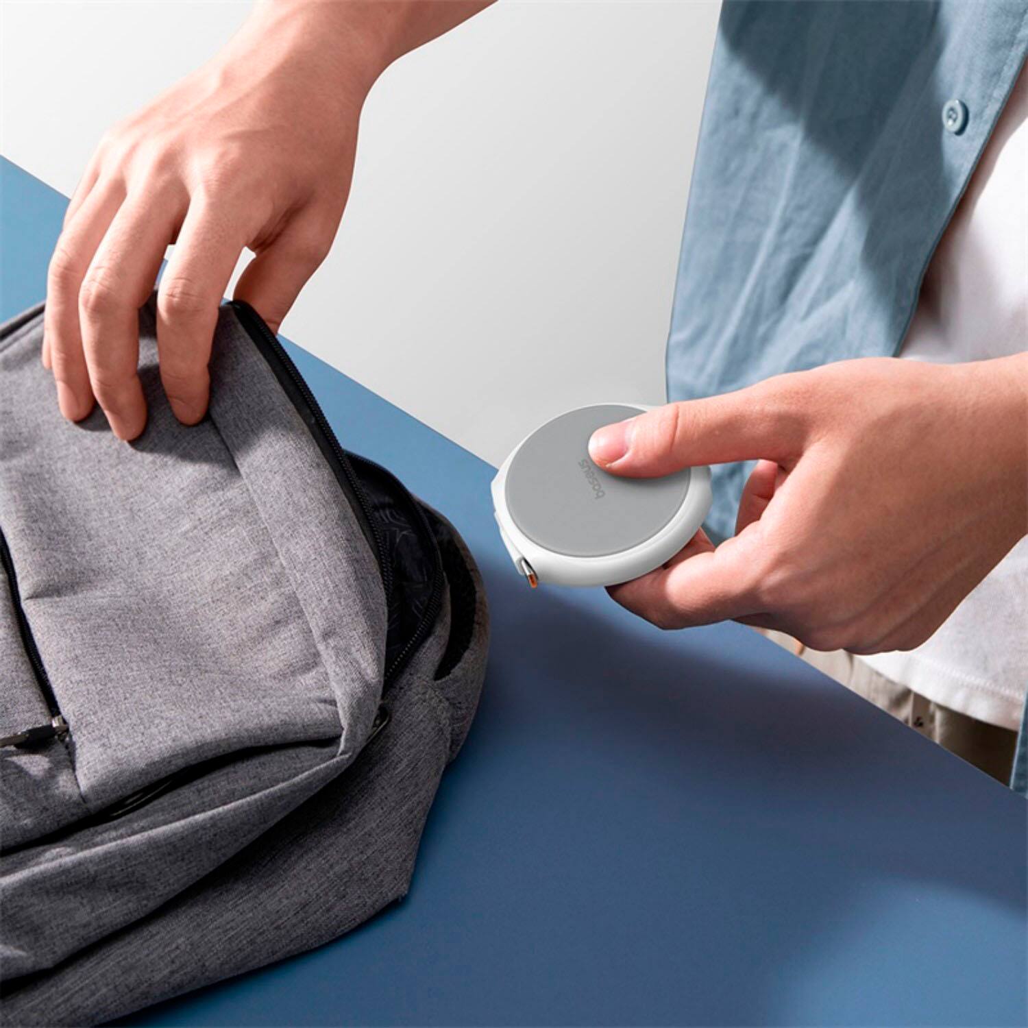 Alt View 12. Baseus - Baseus Free2Pull 100W Retractable USB-C Cable w/ Magnetic Connectors Fast Charging for iPhone Samsung 3.3FT White - White.