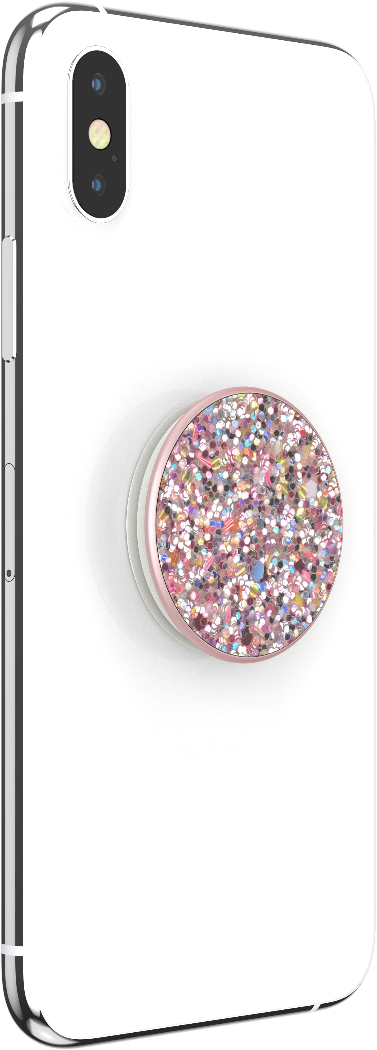 Left. PopSockets - Adhesive PopGrip Universal Grip & Stand for Cell Phones - Sparkle Rosebud Pink.