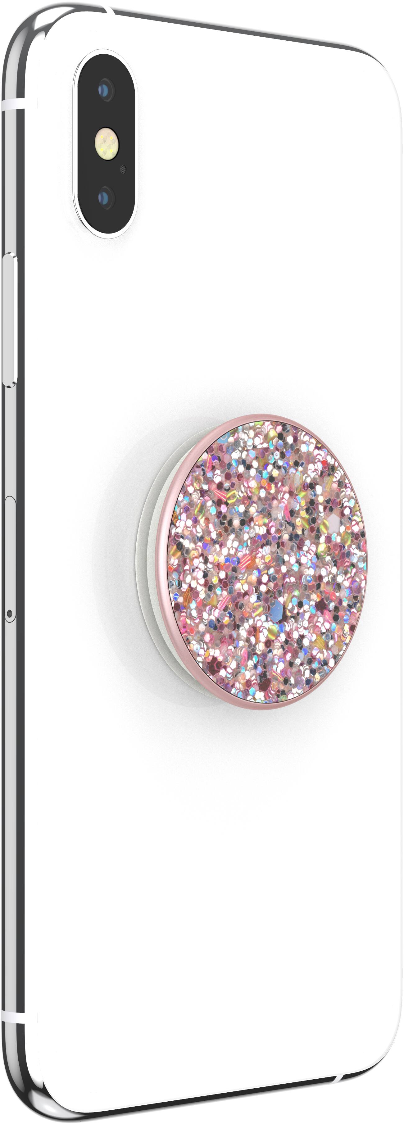Left. PopSockets - Adhesive PopGrip Universal Grip & Stand for Cell Phones - Sparkle Rosebud Pink.