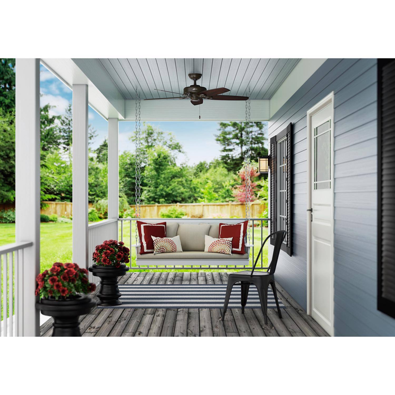 Left. Hunter - Hunter Builder Elite 52 in. New Bronze Indoor and Outdoor Ceiling Fan.