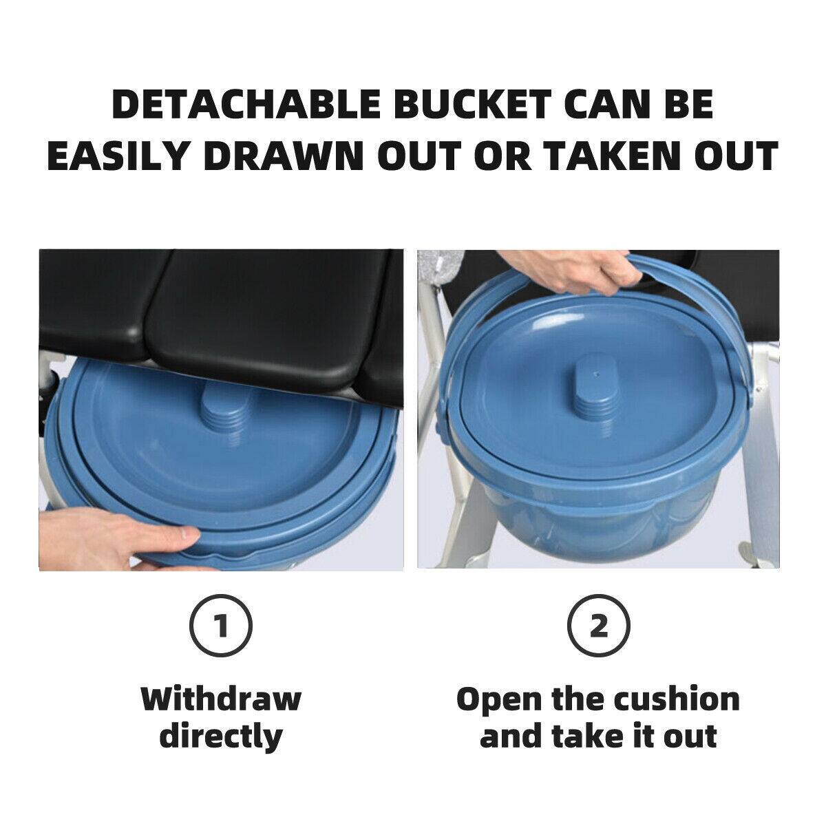 DETACHABLE BUCKET CAN BE EASILY DRAWN OUT OR TAKEN OUT

1. Withdraw directly
2. Open the cushion and take it out