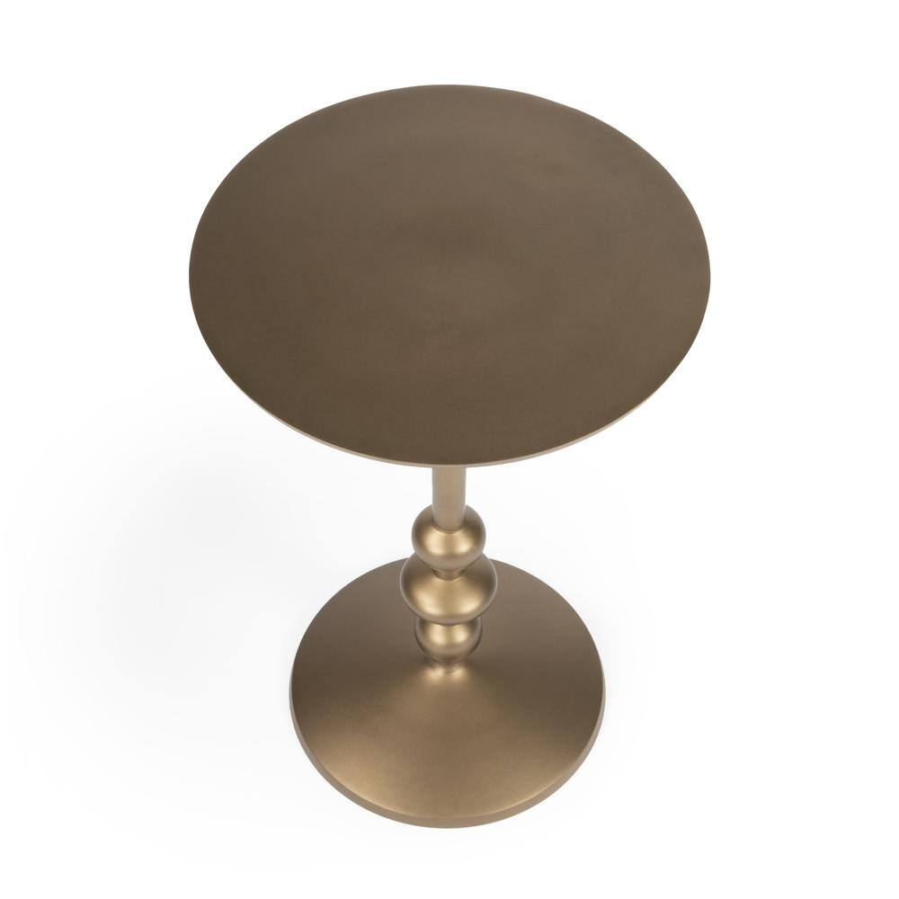 Alt View 2. Butler Specialty - Zora Round Pedestal Side Table - Gold.