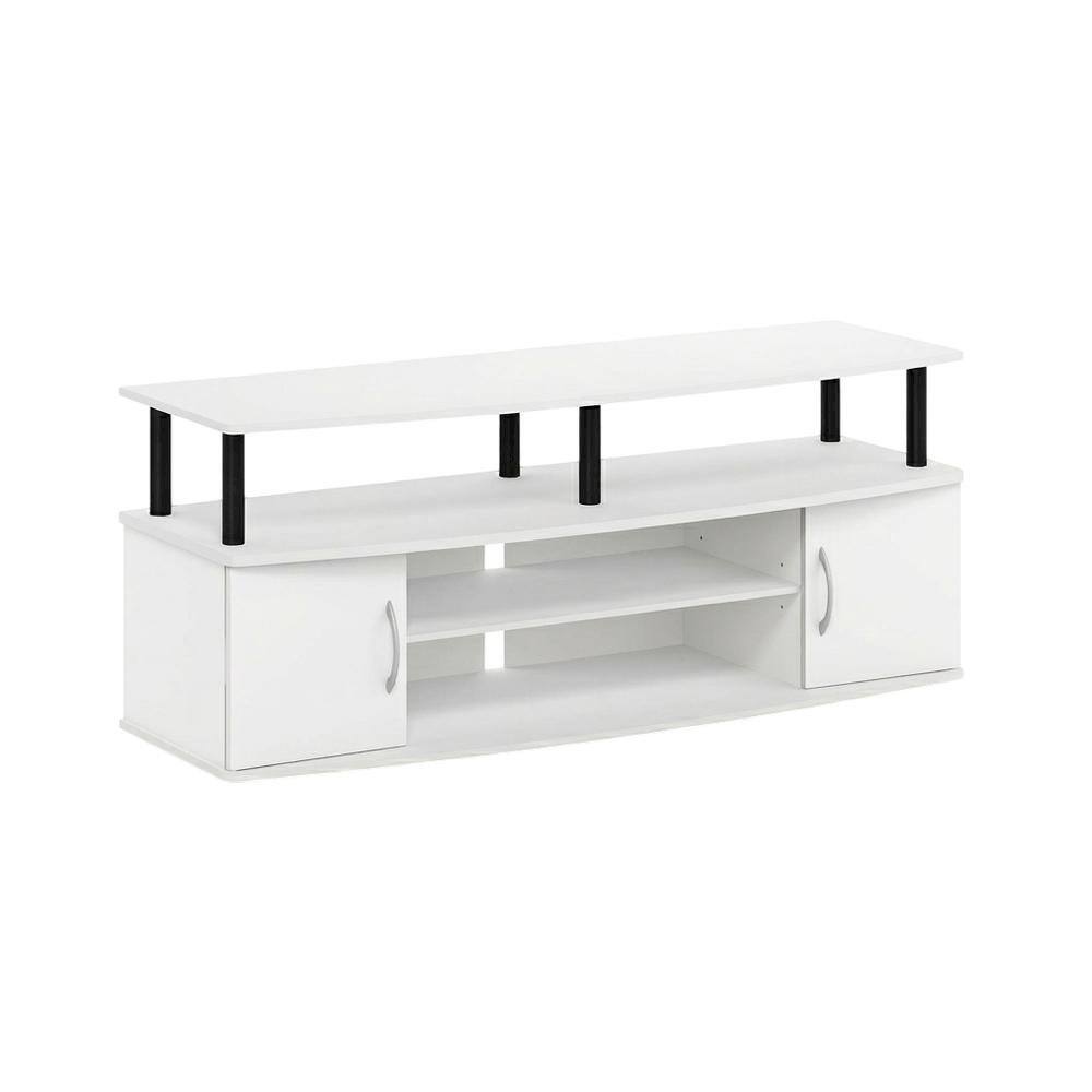 Alt View 4. FurniFact - White/Black Large TV Stand with Spacious Storage for Entertainment Centers - White/Black.