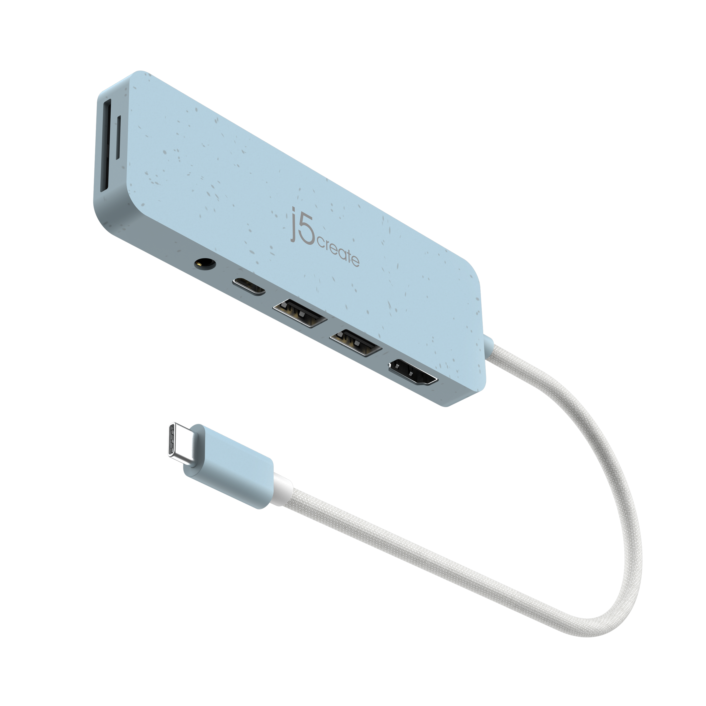 j5create - USB-C Multi-Port Hub with Power Delivery - Cyan