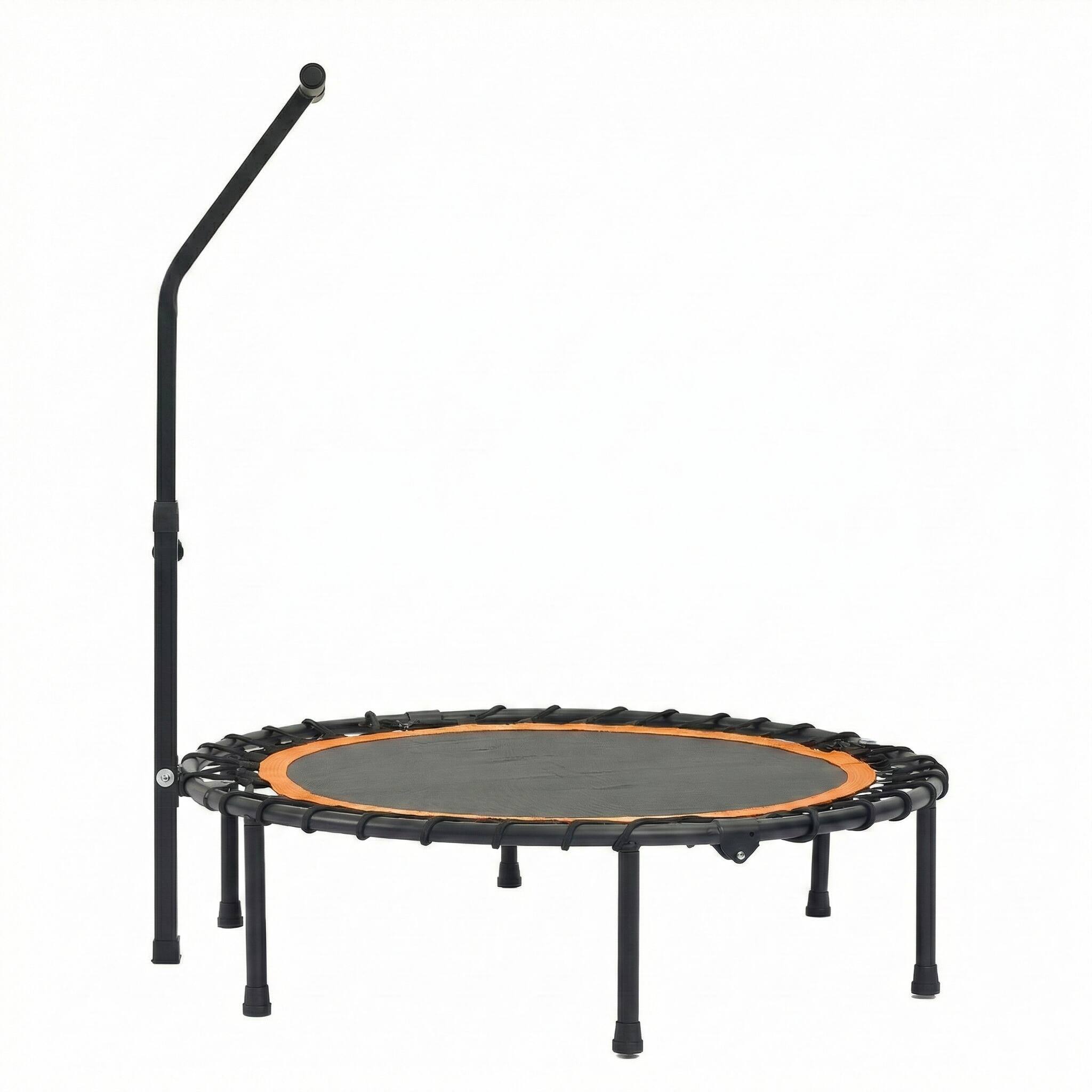 Alt View 4. Loheer - Foldable Mini Exercise Trampoline with Handlebar for Indoor and Outdoor Cardio Workout - Black.