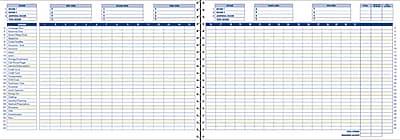Alt View 1. Cardinal - Adams Home and Office Budget Record Journal, Ruled - Navy Blue.