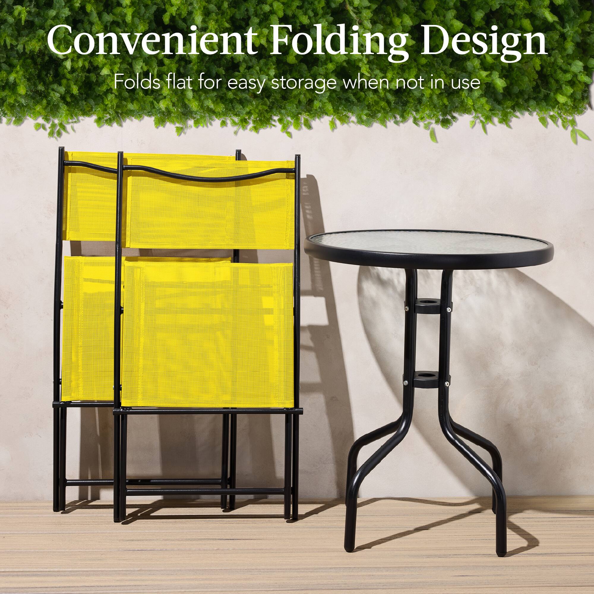 Convenient Folding Design  
Folds flat for easy storage when not in use