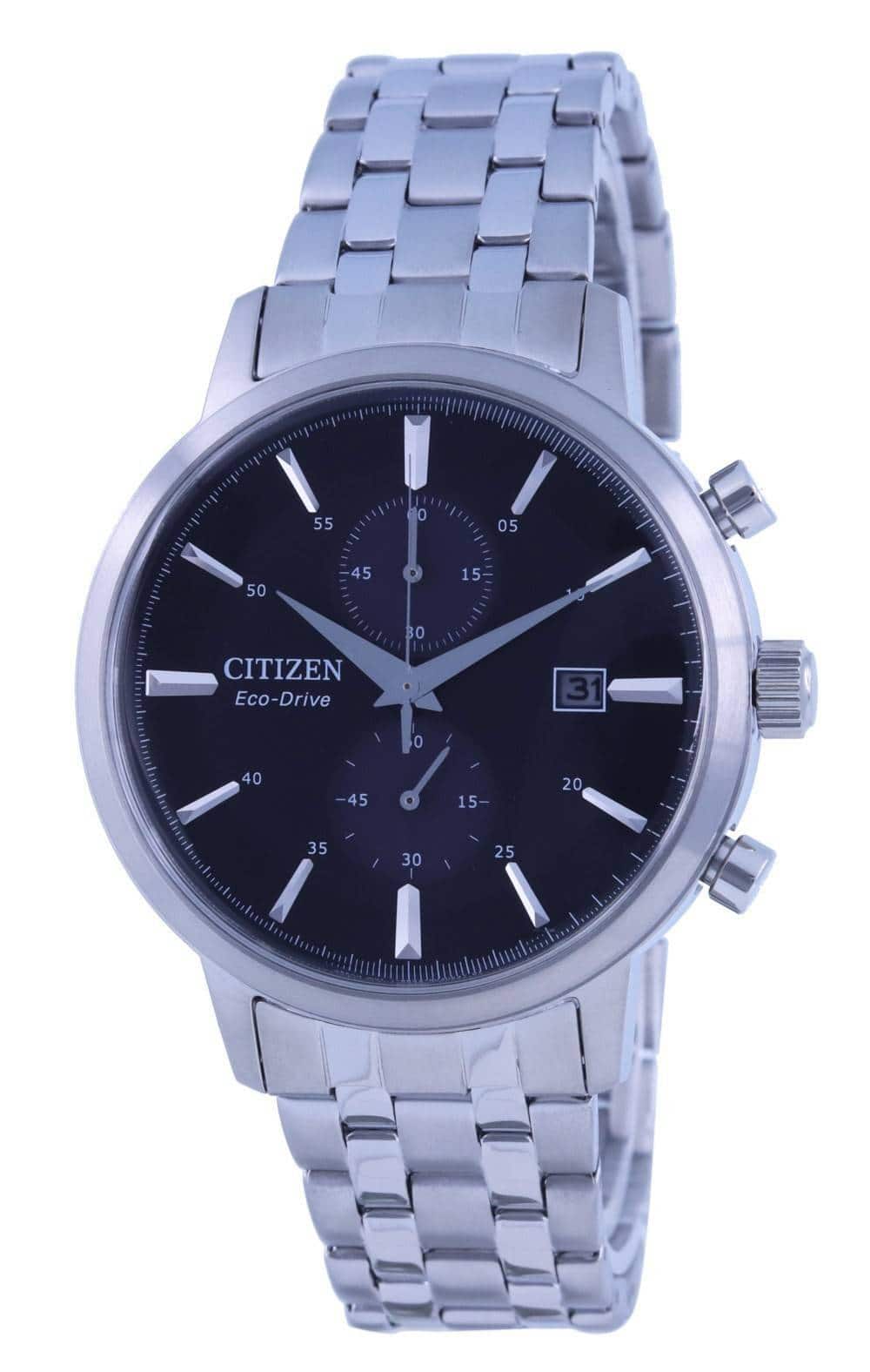 Citizen - Classic Chronograph Dial Stainless Steel Eco-Drive CA7060-88E Men's Watch - Black