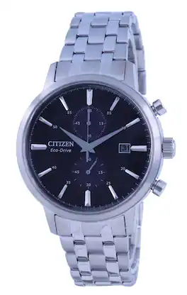 Citizen - Classic Chronograph Dial Stainless Steel Eco-Drive CA7060-88E Men's Watch - Black