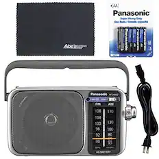 Abe's AA Panasonic Super Heavy Duty Uso Rudo I Grande capacit Panasonic AA anasonic AA Panasonic Panasonic RF 24000 U DEE FRAND mL FM AM 108 170 104 100 130 96 100 92 80 65 88 53 MHZ xIkHz AC/BATTERY