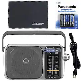 Panasonic - RF-2400D RF-2400 Portable FM/AM Radio with AFC Tuner and Starter Bundle