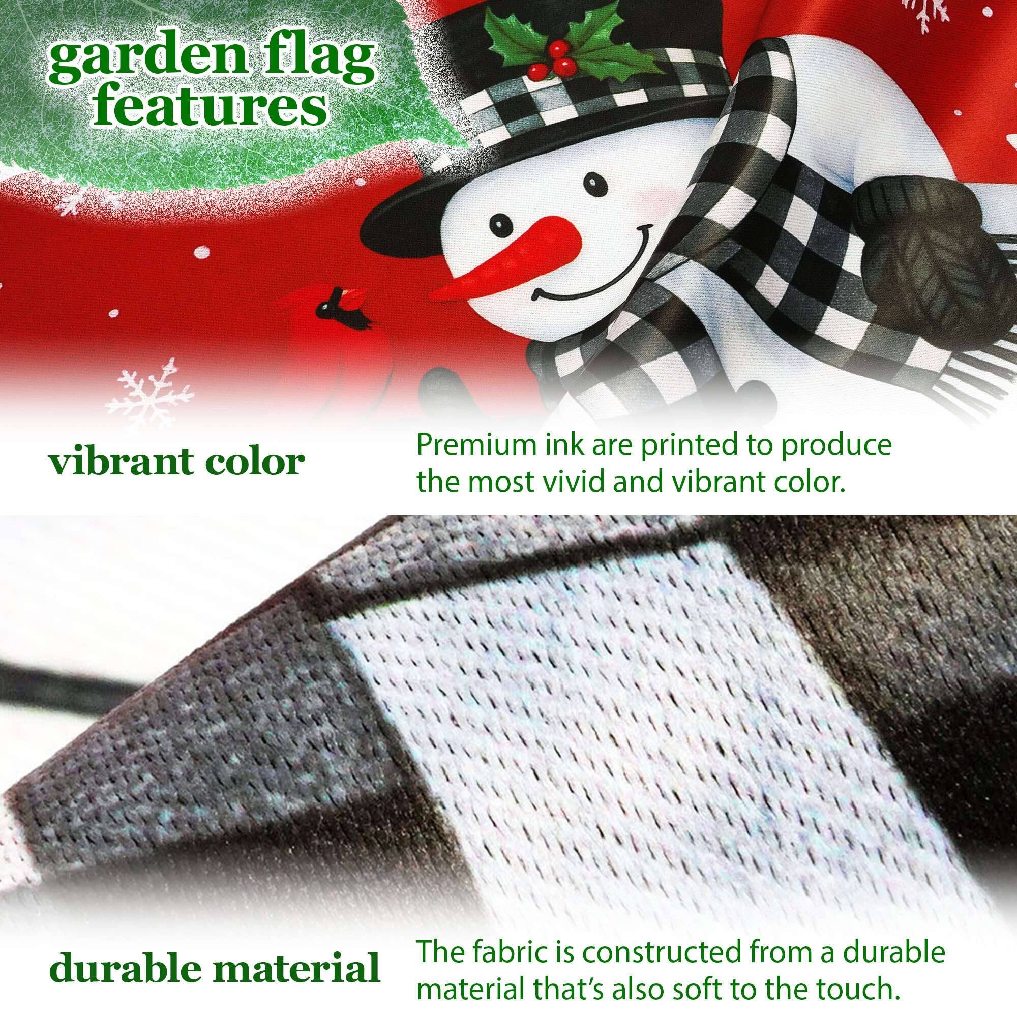 garden flag features

vibrant color
Premium ink are printed to produce the most vivid and vibrant color.

durable material
The fabric is constructed from a durable material that's also soft to the touch.