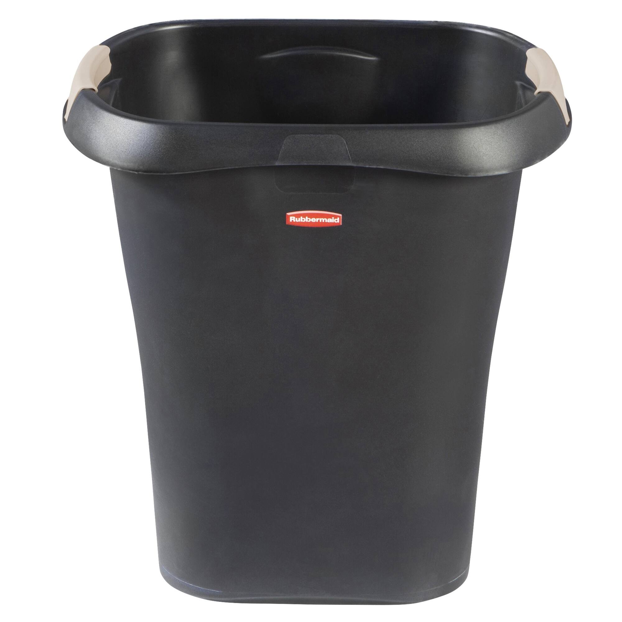 Alt View 10. RubberMaid - Rubbermaid 8 Gallon Plastic Home/Office Wastebasket Trash Can with Liner Lock - Black.