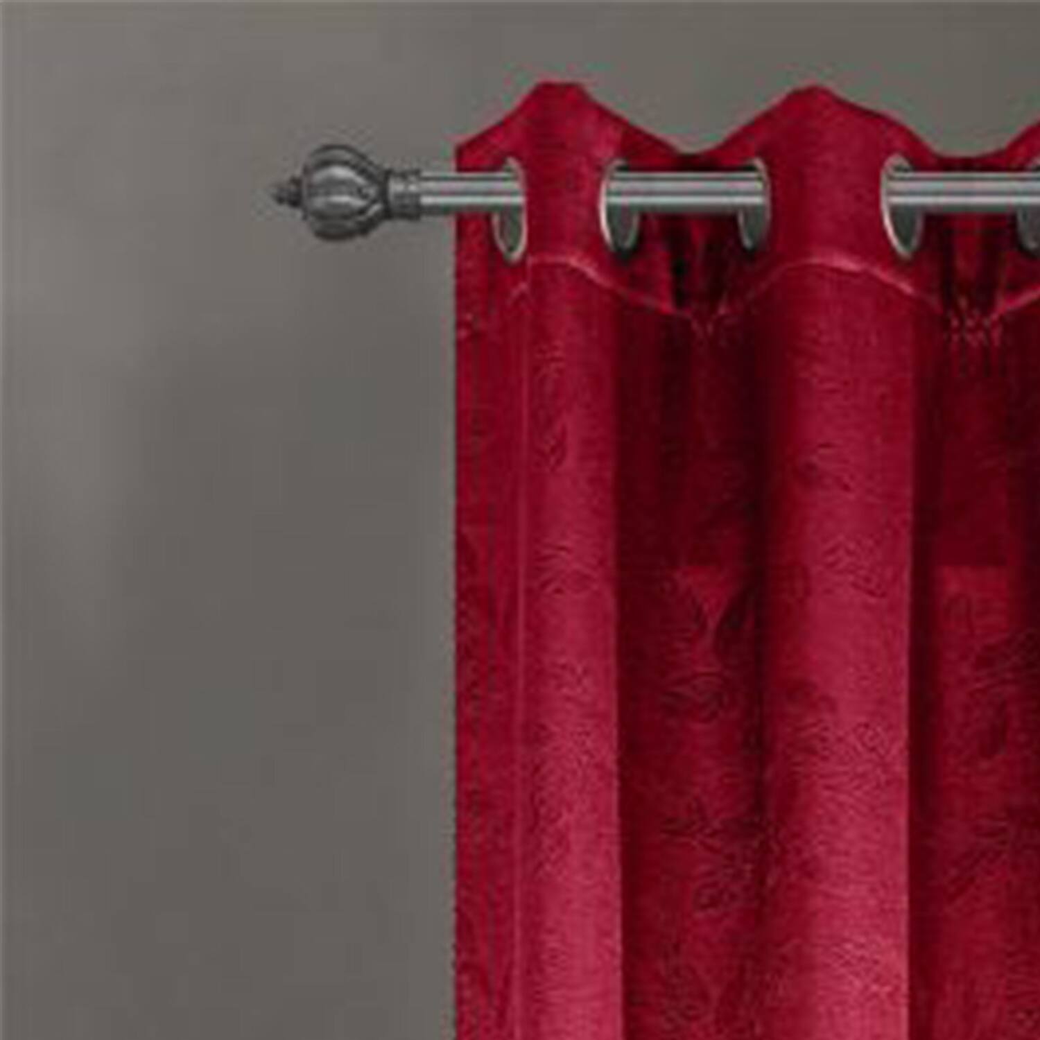Alt View 2. Olivia Gray - Olivia Gray 100% Polyester 200 GSM Arlo Embossed Blackout Grommet Curtain Panel 54" x 84" Burgendy - Burgundy.