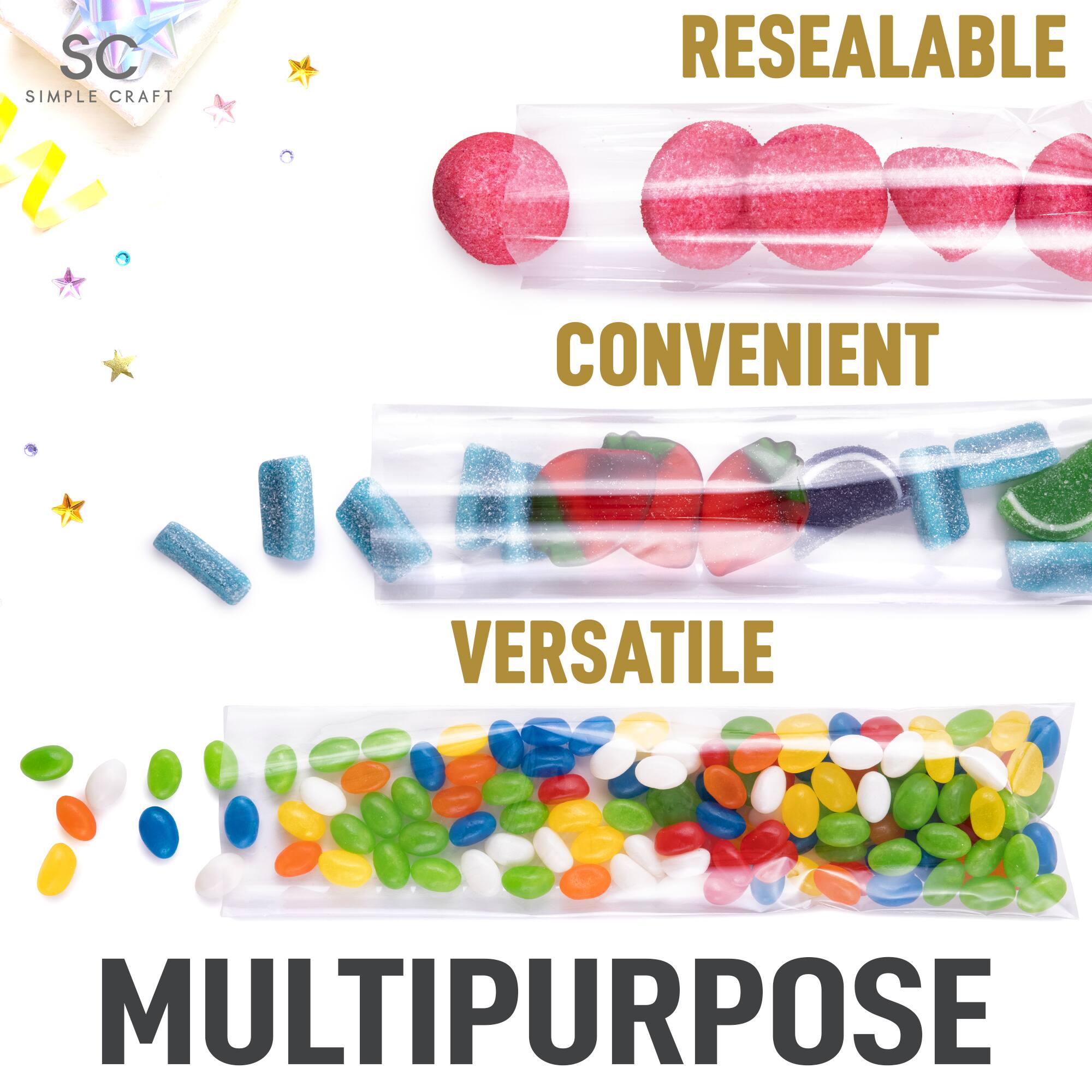SC SIMPLE CRAFT  
RESEALABLE  
CONVENIENT  
VERSATILE  
MULTIPURPOSE