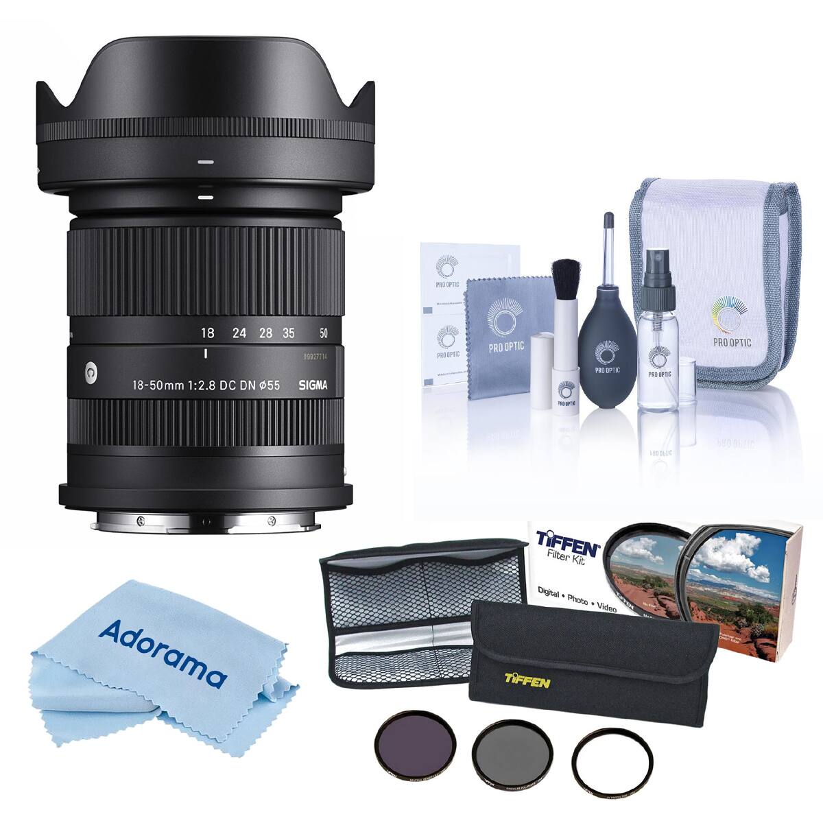 PRO OPTIC  
18 I  
24  
28  
35 50 99927714  
OFFIC  
PRO OPTIC  
PRO OPTIC  
18-50mm 1:2.8 DC DN Ø55  
SIGMA  
PRO OPTIC  
PRO OPTIC  
06C  
PRO OPTIC  
Adorama  
TIFFEN Filter Kit Digital Photo Video TiFFEN  
THEAT