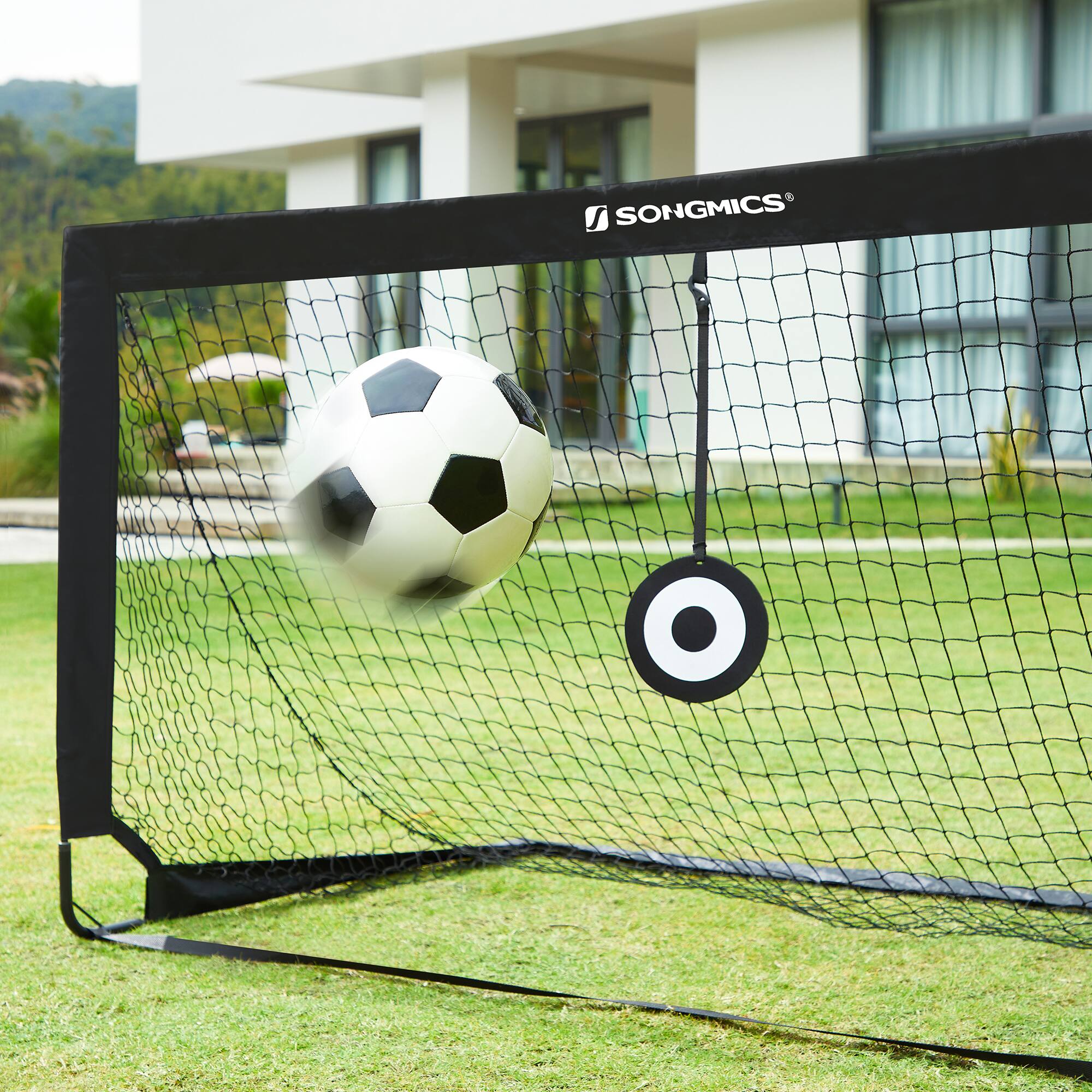 Alt View 1. Songmics Home - Portable Soccer Goal, 6x3 ft Folding Kids Soccer Net with Target and Training Cones, for Backyard, Park, Garden, Beach - Black.
