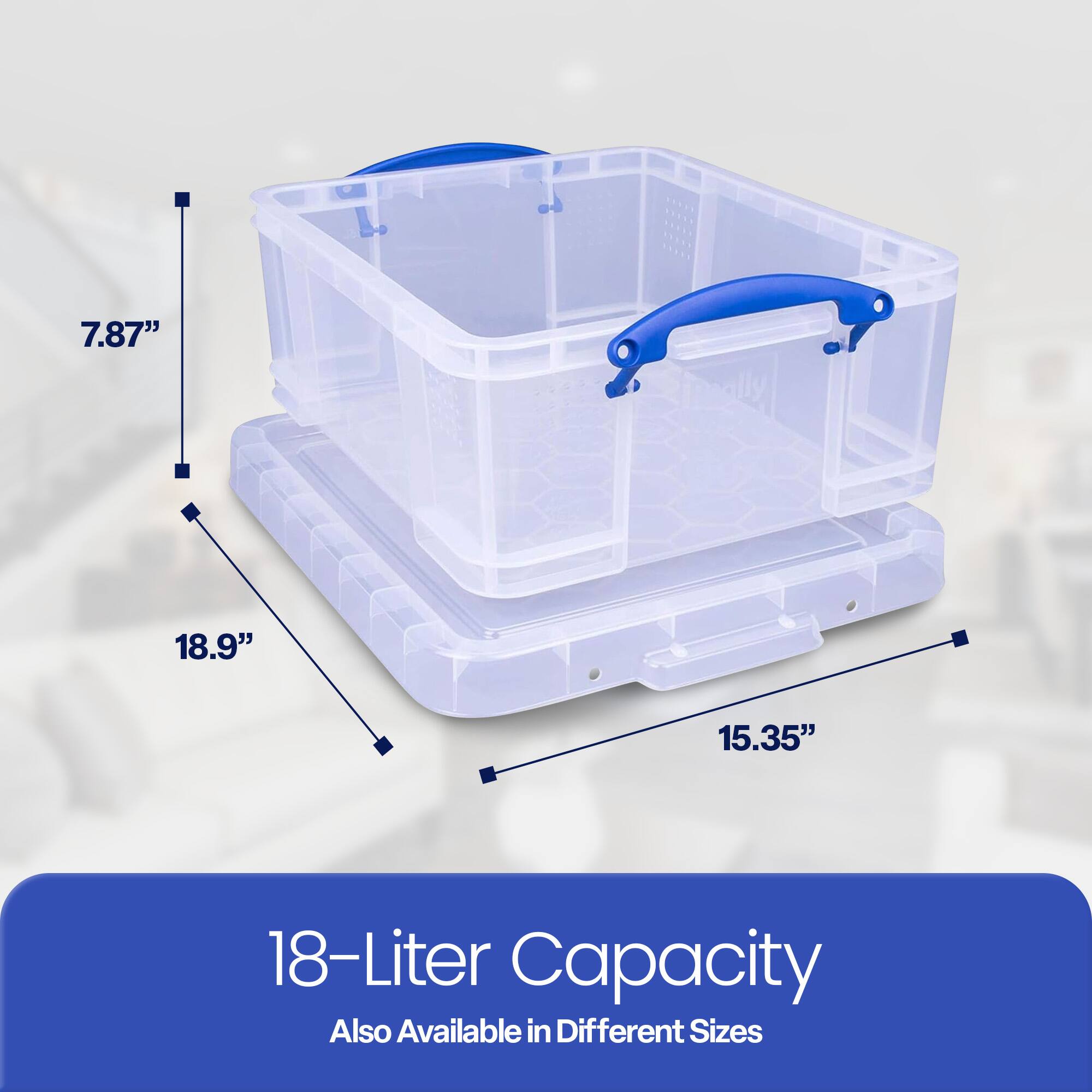 7.87" 18.9" 15.35"  
18-Liter Capacity  
Also Available in Different Sizes