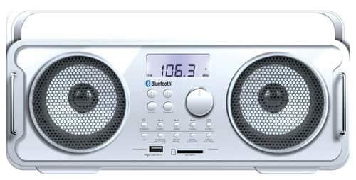 Front. iSound - BT-4000 Wireless Boombox - White.