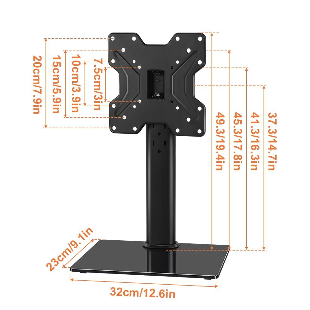 20cm/7.9in  
15cm/5.9in  
10cm/3.9in  
7.5cm/3in  
23cm/9.1in  
32cm/12.6in  
49.3cm/19.4in  
45.3cm/17.8in  
41.3cm/16.3in  
37.3cm/14.7in