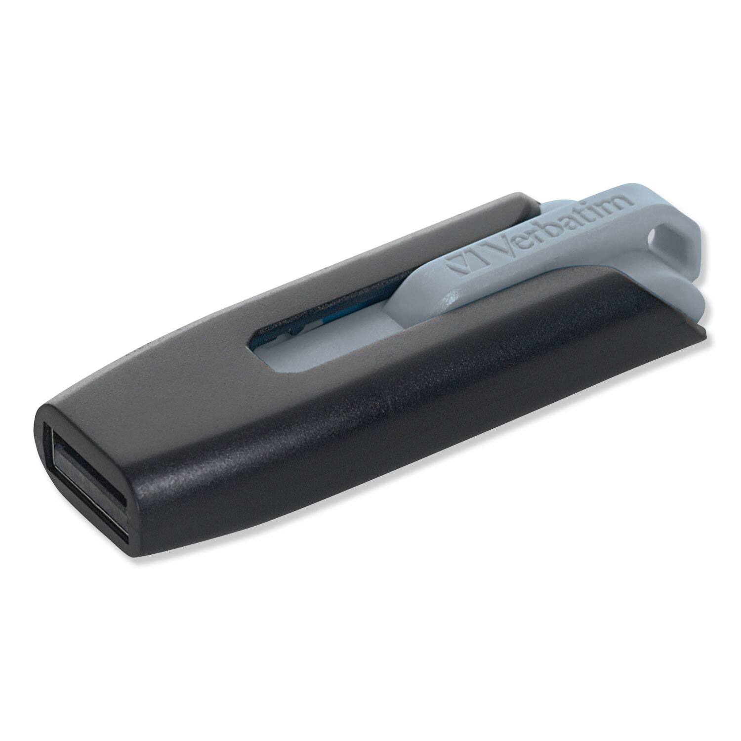 Alt View 2. Verbatim - Verbatim 49171 Store 'n' Go V3 8 GB USB 3.0 Drive - Black/Gray - Black/Gray.