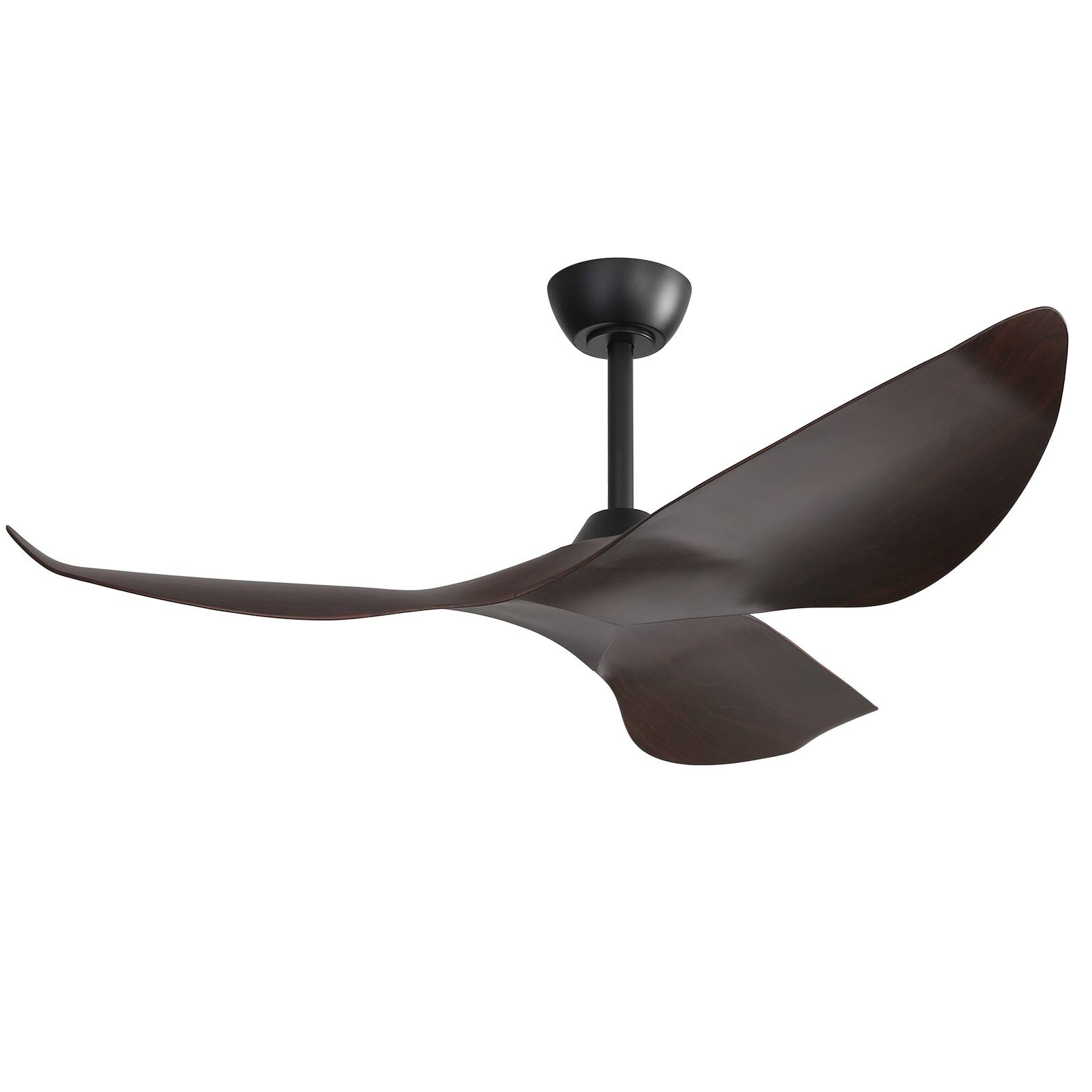 Sofucor - 52 Inch Low Profile Ceiling Fan No Light Noiseless 6 Speed Bedroom Ceiling Fans with Unique & Irregular Blades - Black