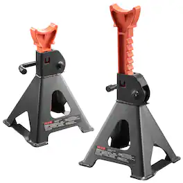 VEVOR - Jack Stands, 3 Ton (6,600 lbs) Capacity, 10.8-16.3 in Adjustable Height, Heavy Duty Steel Jack Auto Stands - Black, Red