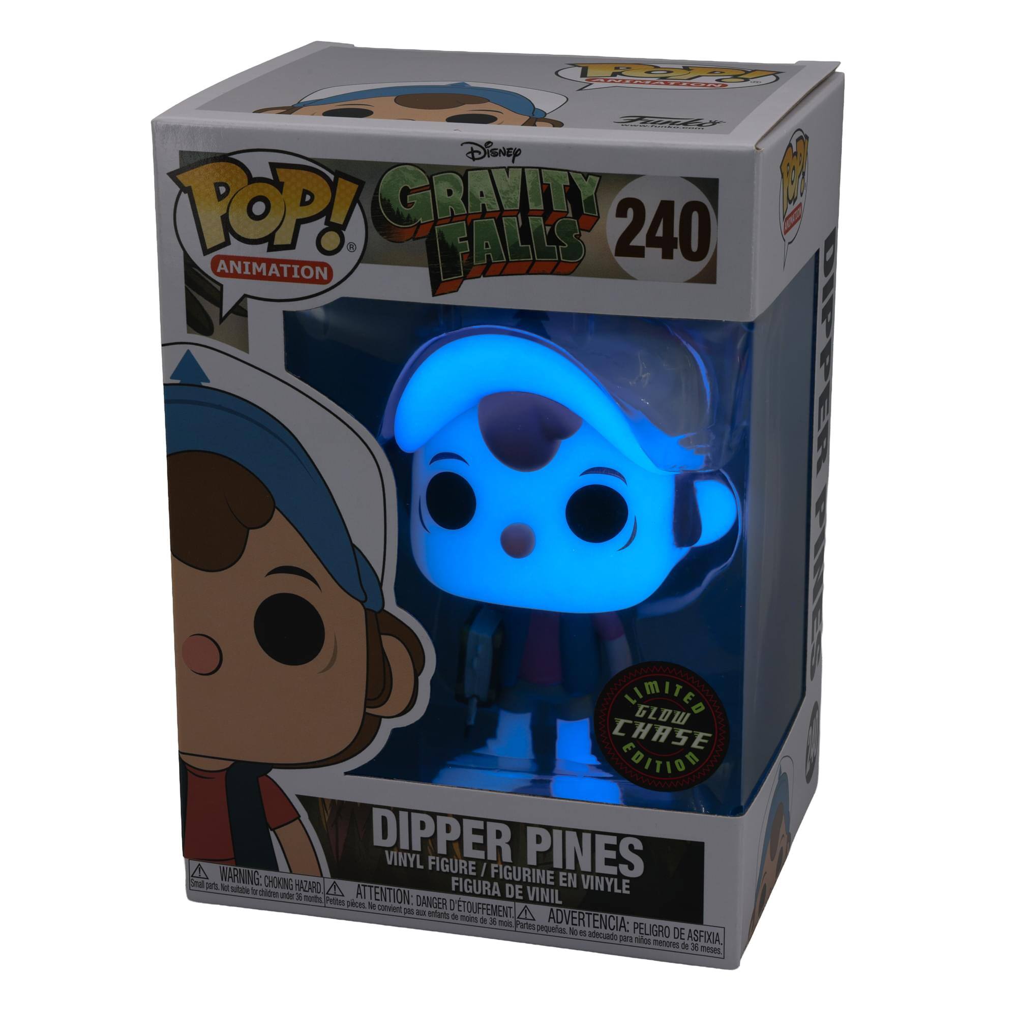 POP! CARMATION Funko GIF THE - Disney POP! GANITY 240 ANIMATION FAKLS ER DIPP  
LIMITED GLOW CHASE EDITION DIPPER VINYL FIGURE | PINES Small parts WARNING: Not nuttable CHOKING HAZARD FIGURA FIGURINE EN VINYLE children ofcer 5g months ATTENTION: DE VINIL Pettes pces le convient DANGER pas BUX enfants D'TOUFFEMENT) de moins de 36 nois ADVERTENCIA: artespequeas. No W adecisado PELIGRO DE ASFIXIA. para nios assonsm de 36 meses.