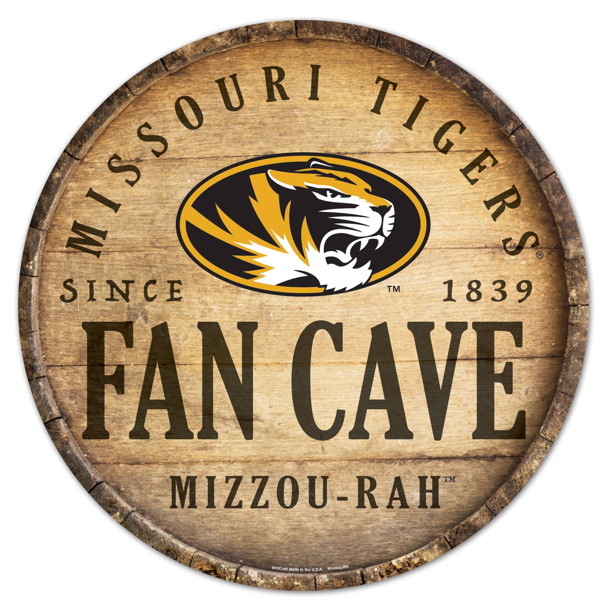 Missouri Tigers 14'' Circular Wood Sign