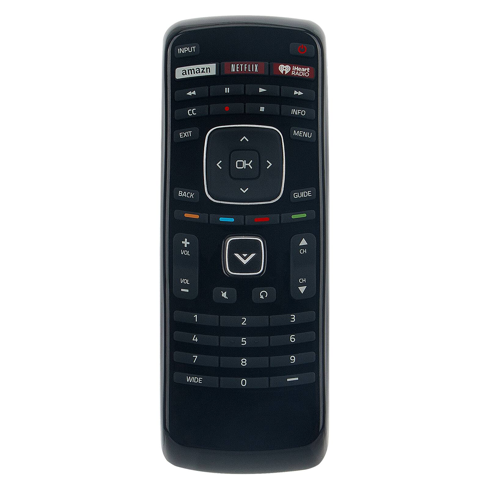 INPUT amazn NETFLIX iHeart RADIO II CC INFO EXIT MENU OK BACK GUIDE + VOL CH VOL CH 1 2 3 4 5 6 7 8 9 WIDE 0