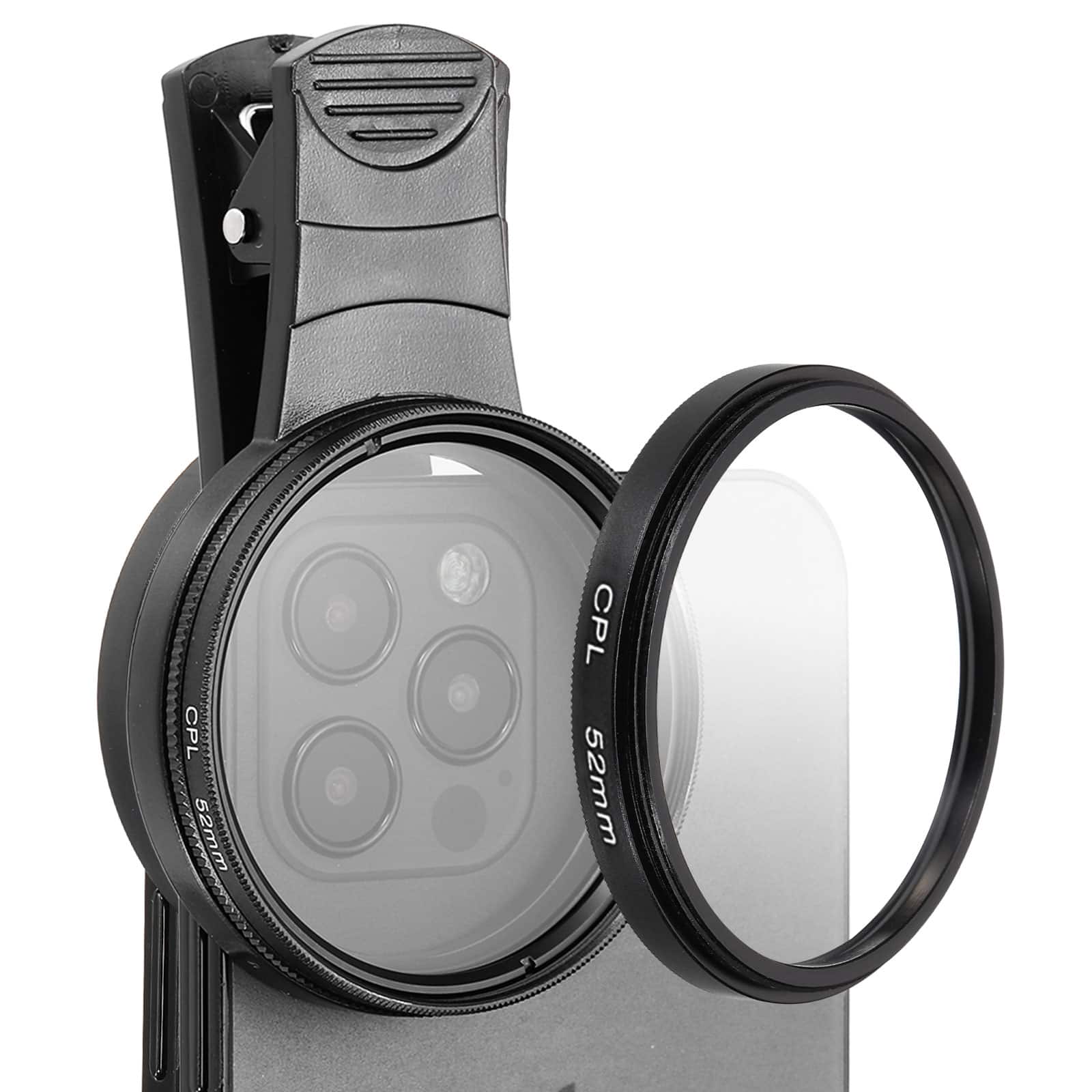 Unique Bargains - 52mm Phone Camera Lens, Clip-On Polarizer Filter Circular Polarizing for Smartphones & DSLR